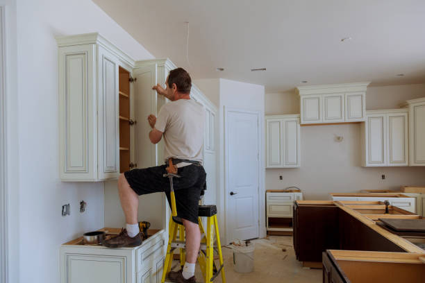 Kitchen island installation in Bordentown by JMT Kitchen Cabinet
